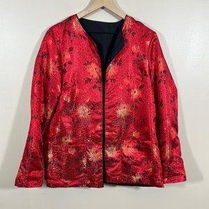 Women’s Harris Wallace New York size L reversible jacket coat, red and black